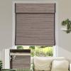 MiLin No Tools No Drill Cordless Roman Shades Privacy Linen Blackout Roman Window Natural Linen Fabric Blinds for Windows Treatment Bedroom Kitchen Living Room (Dark Brown, 24 1/2" W x 72" H) view 1