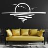 Mimiso Sunrise Metal Wall Art,Sunrise and Seagulls Metal Wall Decor for Living Room,Abstract Sunset Home Decor, Minimalist Line Art, Housewarming Gift (WHite,47"21") view 3