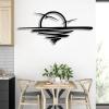 Mimiso Sunrise Metal Wall Art,Sunrise and Seagulls Metal Wall Decor for Living Room,Abstract Sunset Home Decor, Minimalist Line Art, Housewarming Gift (WHite,47"21") view 4