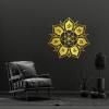 Seven Chakra Metal Wall Art, Chakra Metal Decor, Mandala Decoration, OM Wall Art, Yoga Meditation Zen Room Bedroom Decor (24"x24" | 60x60cm, Gold) view 1