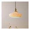 Ceramic Pendant Lamp: Modern Hanging Lighting with Creative Brass Design - Light Luxury Milk White Art Chandelier for Hotel, Restaurant, Bar, Cafe, Living Room, Bedroom, Porch(A) view 2