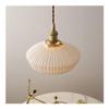 Ceramic Pendant Lamp: Modern Hanging Lighting with Creative Brass Design - Light Luxury Milk White Art Chandelier for Hotel, Restaurant, Bar, Cafe, Living Room, Bedroom, Porch(A) view 3