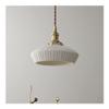 Ceramic Pendant Lamp: Modern Hanging Lighting with Creative Brass Design - Light Luxury Milk White Art Chandelier for Hotel, Restaurant, Bar, Cafe, Living Room, Bedroom, Porch(A) view 4