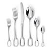 ONUIFIKE Silverware Set, 6/24/36/48/60/72 Pieces Creative Tableware 304 Stainless Steel Spoon Ring Hotel Home Steak Knife And Fork Spoon Hanging Hole Fork Tea Spoon, Home Cutlery Flatware Set(Silver, view 1