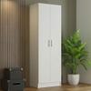 Madesa Pantry Storage Cabinet Armoire Closet with 2 Doors and 5 Utility Shelves 23" L Wooden Organization Unit for Bedroom, Office, Laundry Room, Kitchen, and Garage - White view 1