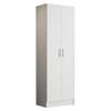 Madesa Pantry Storage Cabinet Armoire Closet with 2 Doors and 5 Utility Shelves 23" L Wooden Organization Unit for Bedroom, Office, Laundry Room, Kitchen, and Garage - White view 3