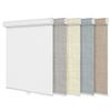BERISSA Blackout Linen Fabric Roller Blinds with Cassette Valance, Room Darkening Window Shades Pull Down, Thermal Insulation (24.5"W x 64"H) White view 1