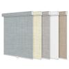 BERISSA Blackout Linen Fabric Roller Blinds with Cassette Valance, Room Darkening Window Shades Pull Down, Thermal Insulation Custom Shades (22"W x 36"H) Blue view 1