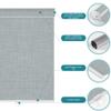 BERISSA Blackout Linen Fabric Roller Blinds with Cassette Valance, Room Darkening Window Shades Pull Down, Thermal Insulation Custom Shades (22"W x 36"H) Blue view 2
