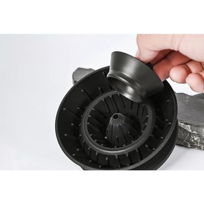 Lently Coffee Dripper, Platinum Silicone Coffee Filter, Pour Over Coffee Maker for Travel and Camping, V60, W60, Medium, Black