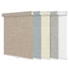 BERISSA Blackout Linen Fabric Roller Blinds with Cassette Valance, Room Darkening Window Shades Pull Down, Thermal Insulation Custom Shades (86"W x 44"H) Brown view 1