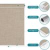 BERISSA Blackout Linen Fabric Roller Blinds with Cassette Valance, Room Darkening Window Shades Pull Down, Thermal Insulation Custom Shades (86"W x 44"H) Brown view 2