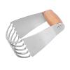 Dough Blender Stainless Steel Material Pastry Cutter With 5 Stainless Steel Blades Can Make More Crisp Bread Crust (Wood Color) view 1