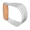 Dough Blender Stainless Steel Material Pastry Cutter With 5 Stainless Steel Blades Can Make More Crisp Bread Crust (Wood Color) view 3
