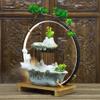 Tabletop Fountain Indoor Tabletop Fountain Zen Home Circulating Water Fountain Ceramic Creative Entrance Humidifier with LED Light Ring Ornaments Indoor Fountain Tabletop view 3