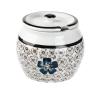 600ml Ceramic Spice Jar, Kitchen Canister Ceramic Food Storage Jar with Airtight Lid for Coffee Tea Salt Cereal Blue view 1