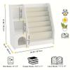 Kids Bookshelf Montessori, 5 Sling Bookcase, 4 Tier Toy Storage, Wooden Toddler Book Rack, Baby Toy Storage Floor for Nursery Playroom Library Bedroom, White view 2