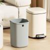 YUXING1205 Trash Can Stainless Steel Step Trash Can, Round Metal Garbage Bin with Foot Pedal, Removable Inner Bucket and Handle for Living Room, Bedroom, Bathroom Kitchen Trash Can(Gris,25L) view 4