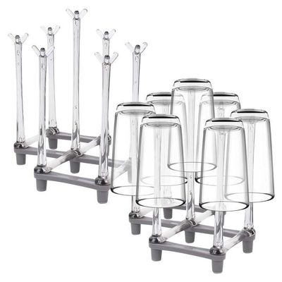 2Pcs Bottle Drying Rack, Retractable Space-saving Drainer, Glass Holder & Bottle Holder, Multifunctional Bottle Storage Drying Rack, Fits up to 7 Bottles for Bar, Home, Kitchenware, Cups, Beer Glasses