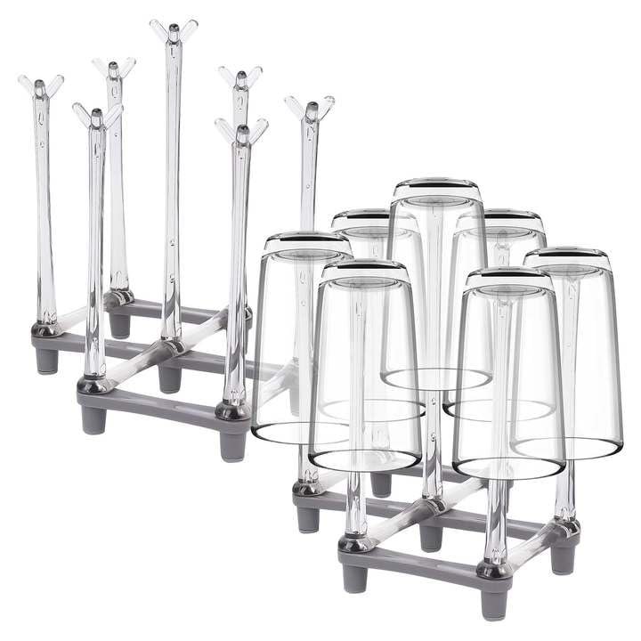 2Pcs Bottle Drying Rack, Retractable Space-saving Drainer, Glass Holder & Bottle Holder, Multifunctional Bottle Storage Drying Rack, Fits up to 7 Bottles for Bar, Home, Kitchenware, Cups, Beer Glasses