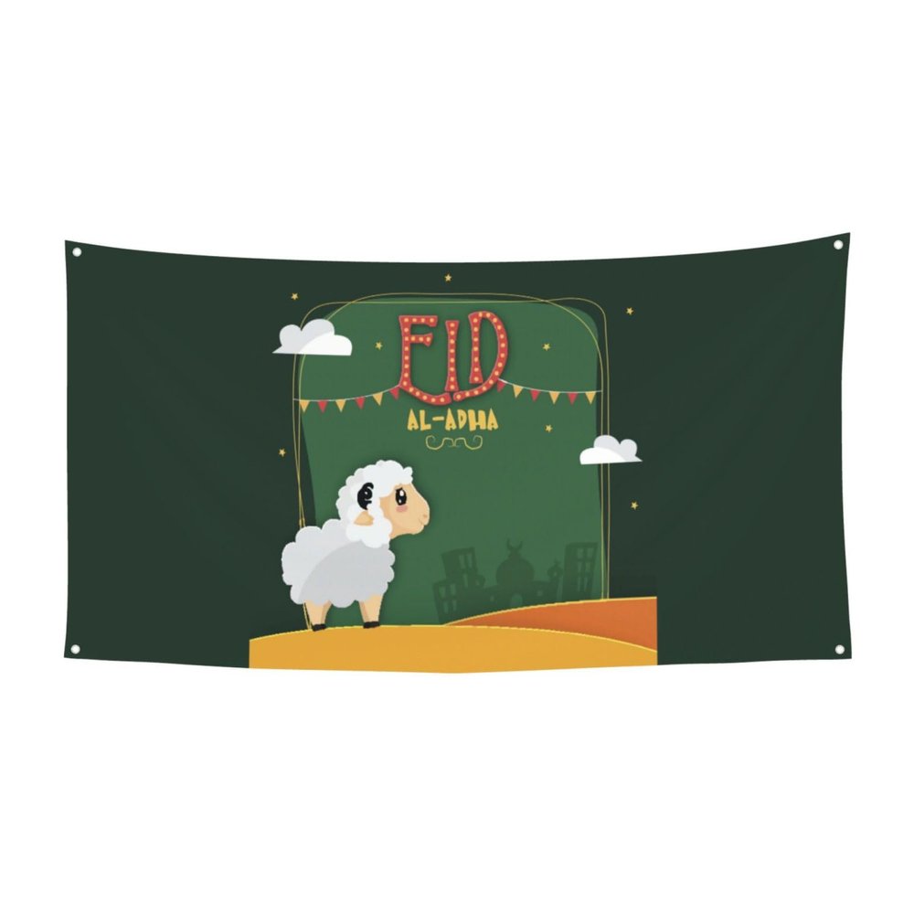 Eid Al-Adha Banner Decorations Backdrop Photography Background 71 * 35 Inches Yard Outdoor Welcome Poster Sign For Party Supplies Holiday