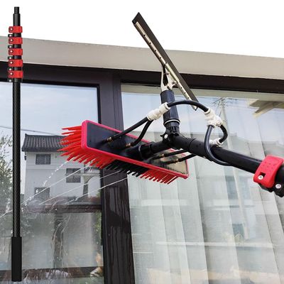AUTUMFLATGAO Water Fed Pole Kit, Window Cleaning Pole, Aluminum Outdoor Window Cleaner, Telescopic Pole Water Fed Brush, for Window Glass/Solar Panel,7.2m/23.6ft