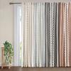 Anwick 100% Cotton Single Panel Curtain Tufted Chenille Stripe Geometric Print Mid-Century Look Rod Pocket Top Drape for Living Room, Privacy Window Treatment for Bedroom (Ivory+Navy, 84"x50") view 3