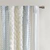 Anwick 100% Cotton Single Panel Curtain Tufted Chenille Stripe Geometric Print Mid-Century Look Rod Pocket Top Drape for Living Room, Privacy Window Treatment for Bedroom (Ivory+Navy, 84"x50") view 4