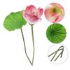 FUNOMOCYA 1set Artificial Lotus Flower Decor Simulated Lotus Stems Leaves for Home and Garden Decoration Lifelike Design for Pool Fish Tank Fountain Display Bright Vivid Colors view 2