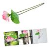 FUNOMOCYA 1set Artificial Lotus Flower Decor Simulated Lotus Stems Leaves for Home and Garden Decoration Lifelike Design for Pool Fish Tank Fountain Display Bright Vivid Colors view 3