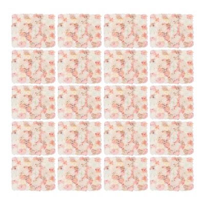 DNYSYSJ Flower Wall 20PCS 23.62" x 15.75" x 0.79" Autumn Pink Orange Hydrangea Artificial Rose Flowers Panel Silk Fabric Wall Mat for Garden Patio Wedding Stage Indoor Outdoor Decor
