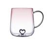 BLIXUANKI High borosilicate glass single-layer cup gradient couple warm heart cup with creative love milk juice cup breakfast cup, 400ml view 1