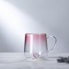 BLIXUANKI High borosilicate glass single-layer cup gradient couple warm heart cup with creative love milk juice cup breakfast cup, 400ml view 4