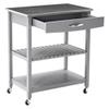 PGNEX Kitchen Cart with Stainless Steel Top, Gray Rolling Cart view 1
