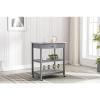 PGNEX Kitchen Cart with Stainless Steel Top, Gray Rolling Cart view 3