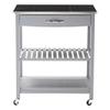 PGNEX Kitchen Cart with Stainless Steel Top, Gray Rolling Cart view 4