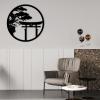 Metal Wall Decor, Japanese Wall Art, Japanese Metal Wall Decor, Bonsai Tree Metal Art, Metal Tree Wall Decor, Decorative Metal Tree Living Room Decor, Bedroom Wall Decor (Black, 28"x28"|70x70cm) view 1