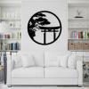 Metal Wall Decor, Japanese Wall Art, Japanese Metal Wall Decor, Bonsai Tree Metal Art, Metal Tree Wall Decor, Decorative Metal Tree Living Room Decor, Bedroom Wall Decor (Black, 28"x28"|70x70cm) view 3