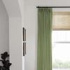 TWOPAGES Thermal Insulated Linen Curtain 63 Inch Long Pinch Pleated Drape for Nursery, Green Blackout Linen Textured Window Treatment Curtain (1 Panel, 40W x 63L) view 2