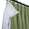 TWOPAGES Thermal Insulated Linen Curtain 63 Inch Long Pinch Pleated Drape for Nursery, Green Blackout Linen Textured Window Treatment Curtain (1 Panel, 40W x 63L) view 3