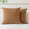 a moment Set of 2 Rust Linen Decorative Throw Pillow Covers 20 x 20 Farmhouse Pillow Covers with Cross for Couch Sofa Bed Living Room Home Decor view 1