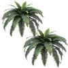 MDAL Set of 2 Artificial Fern,24IN Artificial Boston Fern Large Hanging Plant,Fake Ferns for Planter Garden Porch Entrance Home Windowsill Yards Farmhouse Decoraction view 1