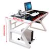 STEPMN Tempered Glass Computer Desk Modern Laptop Desk Dinning Table Professional Office Desk Study Gaming Writing Desk Home Office Workstation(Black,80cm/31.4in) view 2
