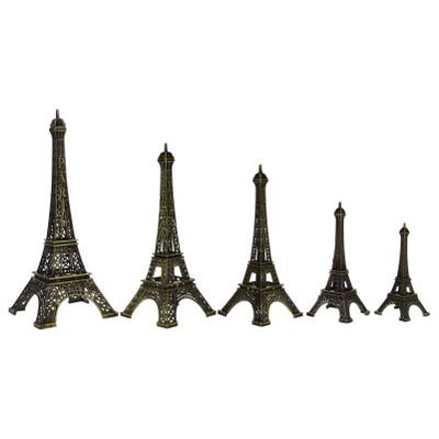 Cabilock Eiffel Tower Statue,5pcs Iron Eiffel Tower Model Eiffel Tower Architecture Model Replica Eiffel Tower Figurine Cake Toppers for Vintage Building Tower Decoration