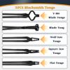 V-SEK Blacksmith Tongs Set - V-Bit, Flat, Blade, Square Jaw, Wolf Jaw Tongs (5PCS) view 2
