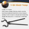 V-SEK Blacksmith Tongs Set - V-Bit, Flat, Blade, Square Jaw, Wolf Jaw Tongs (5PCS) view 3