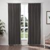 TWOPAGES Blackout Pinch Pleated Curtain 63 Inch Long for Small Window, Lined Thermal Insulated Chocolate Tart Linen Textured Curtain Window Treatment Drape (1 Panel, 26W x 63L) view 1