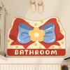 CDHZYQ Cute Bow Knot Bathroom Rugs Red and Blue Creative Heart Print Bath Mat Bow not Shaped Bath Mats for Bathroom Shower Rug Entrance Indoor Outdoor Rug (Blue, 16 * 24inch) view 1