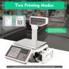 Label Printing Scale, 30Kg/66.13Lbs Commercial Electronic Price Computing Scale Digital Food Produce Weight Scales with LCD Display & Td Printer for Retail Outlet Store, Market, Farmer, Meat, Fruit view 3
