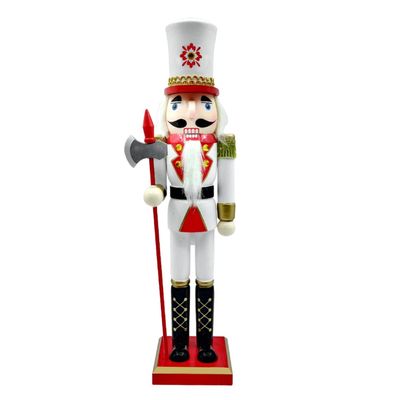 Cabilock Christmas Nutcracker Puppet Figure Wooden Nutcracker Ornament for Holiday Decor Hand-Painted Soldier Design Festive Desktop Decoration for Home Restaurant Cafe